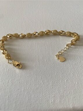 Gold Textured Bead Chain Bracelet - Women Jewelry